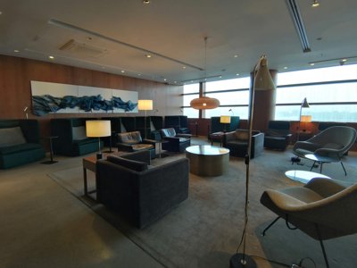 Seating area of Cathay Lounge in Manila